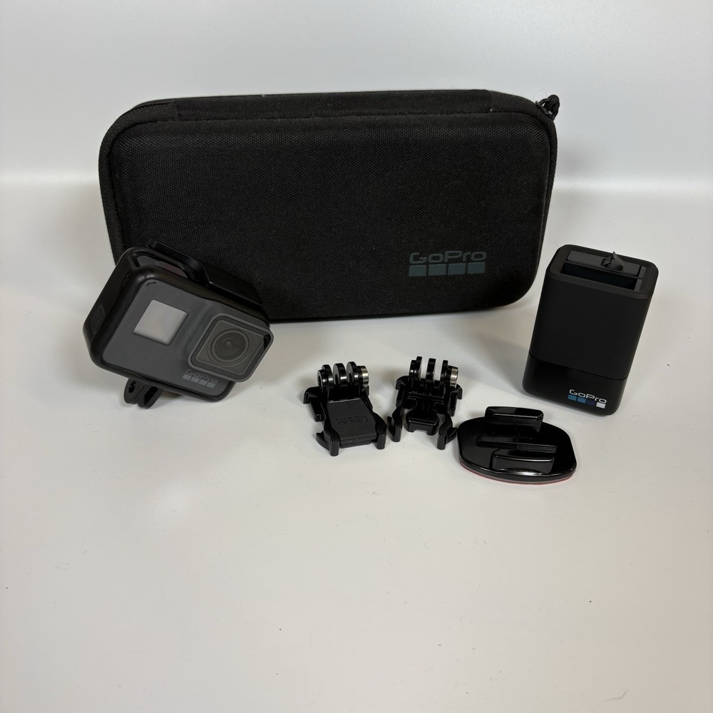 GoPro HERO5 Black 4K Action Camera 2 Batteries Charger Case Mounts Bundle